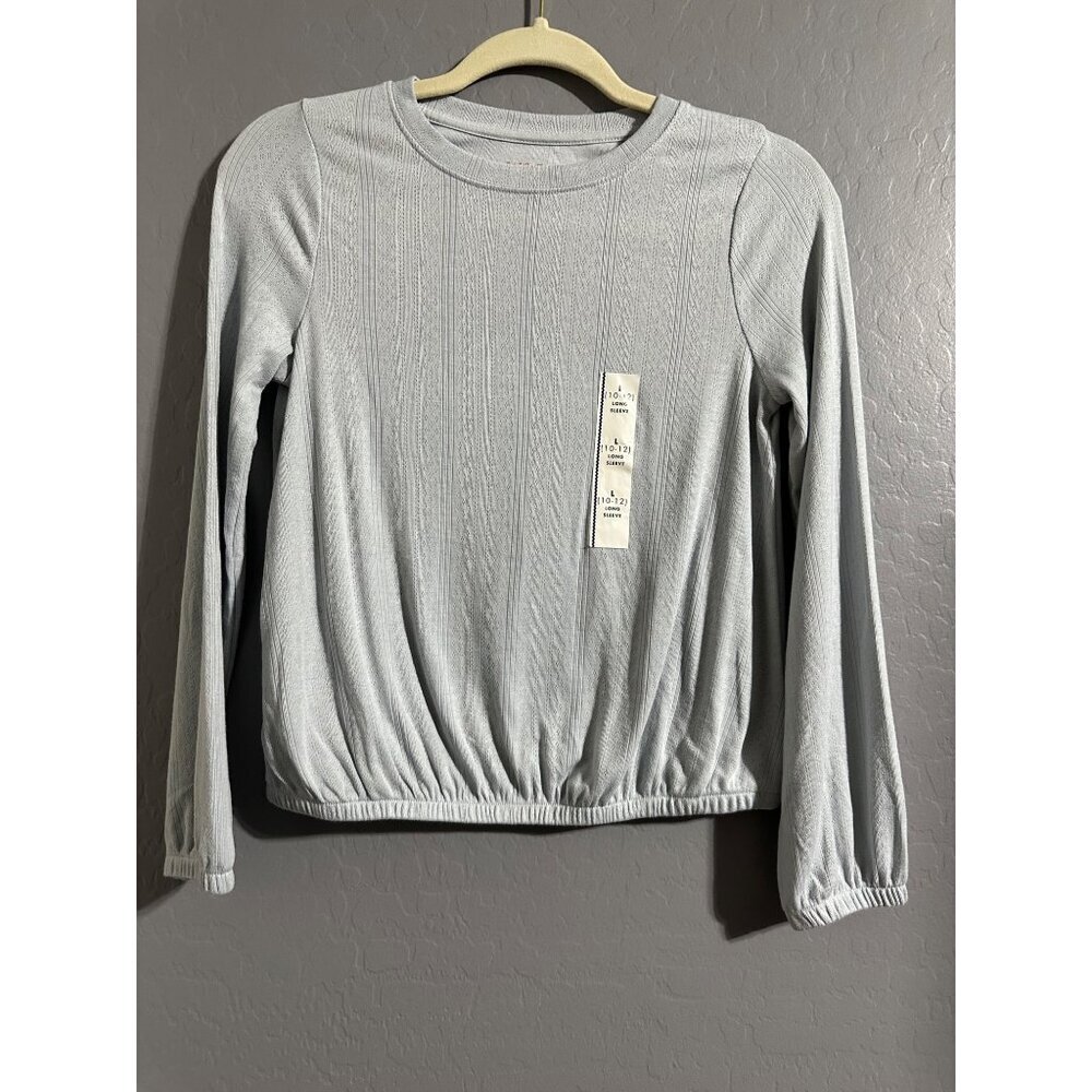 Cat & Jack Girl's Long Sleeve Textured Top Size L 10/12 NWT